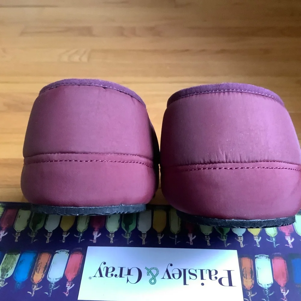 PAISLEY & GRAY Houser Quilted Faux Shearling Lined Slipper Maroon SZ L